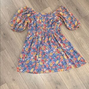 Vince Camuto V Neck Multicolor Floral Dress